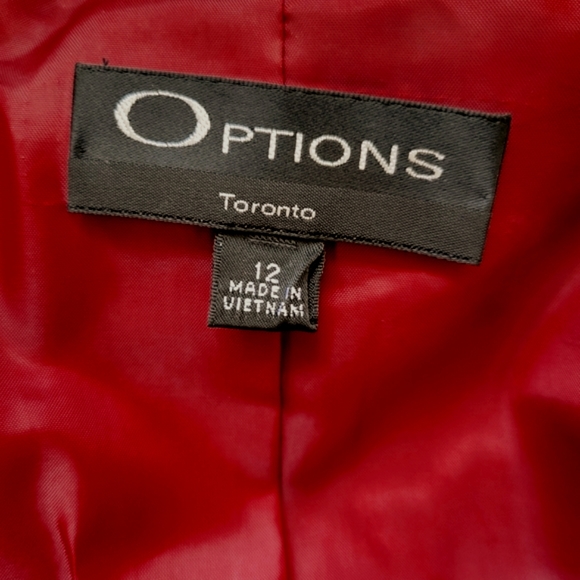 Options burgundy velvet jacket blazer fitted single-breasted 2-button closure 12 - Picture 10 of 14